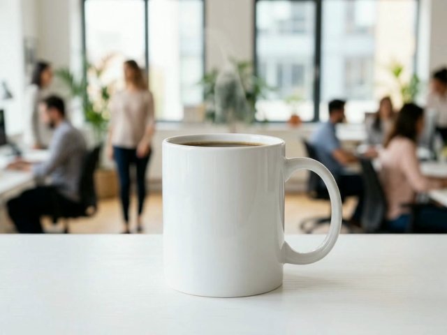 Mug Video Mockup on an Office Desk — video mockup
