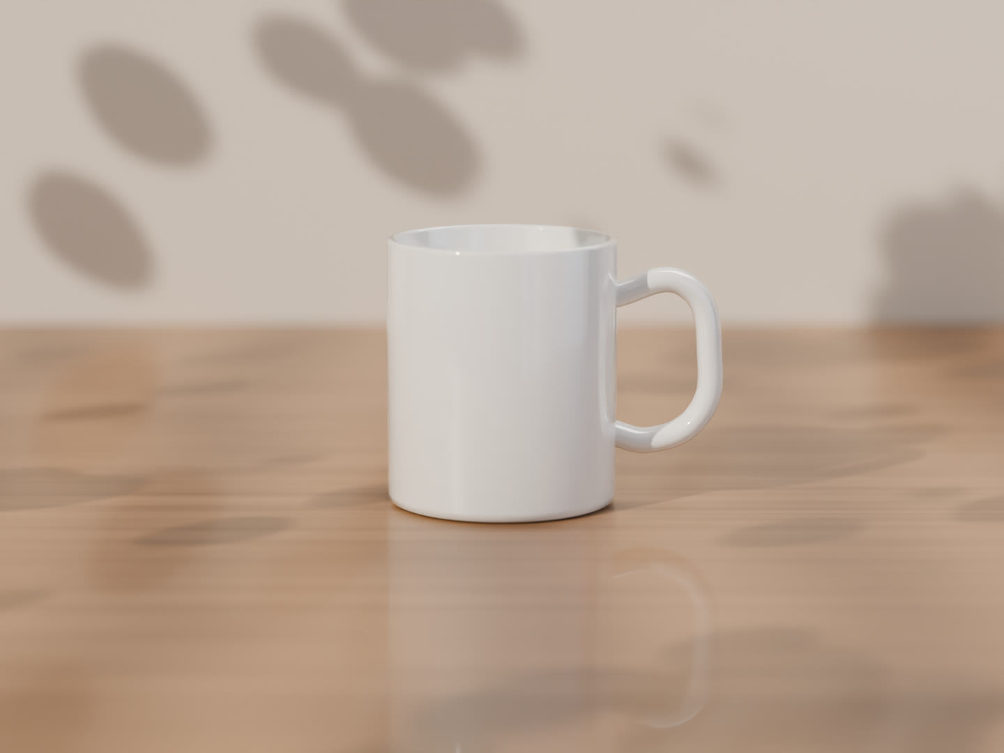 Mug Video Mockup: 11 oz Mug on a Warm Wooden Table — video mockup