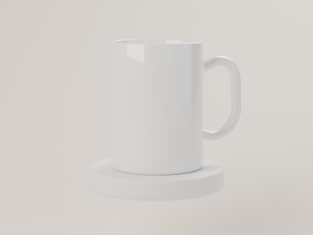 360° Mug Video Mockup: 15 oz Mug on a Turntable — video mockup